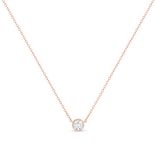 .925 Sterling Silver 1/2 Cttw Diamond Bezel 18" Pendant Necklace (I-J Color, I2-I3 Clarity)