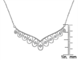 .925 Sterling Silver 1/10 cttw Miracle-Set Diamond Chandelier Style 18" Necklace (I-J Color, I3 Clarity)