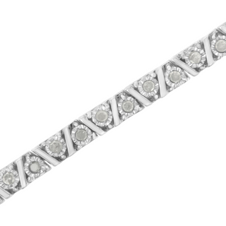 .925 Sterling Silver 1.0 cttw Miracle-Set Diamond Tennis Bracelet (I-J Color, I3 Clarity) - 7.25"