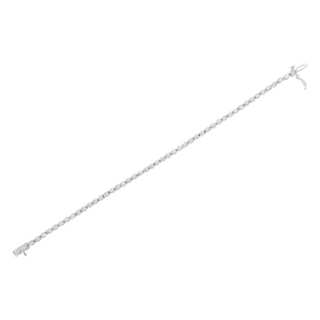 .925 Sterling Silver 1.0 Cttw Bezel-Set Round-cut Diamond Link Bracelet (I-J Color, I3 Clarity) - 7.25"