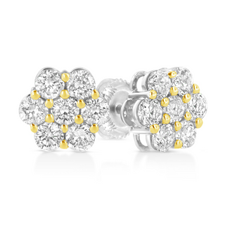 .925 Sterling Silver 1 1/4 Cttw Miracle Set Princess-cut Diamond Solitaire Stud Earrings (H-I Color, I1-I2 Clarity)