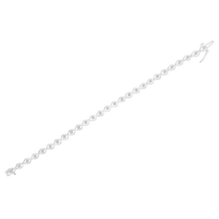 .925 Sterling Silver 1/2 Cttw Rose Cut Diamond Almond Shape Link Tennis Bracelet (I-J Color, I3 Clarity) - 7” 