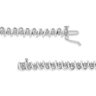 .925 Sterling Silver 1/2 Cttw Diamond S Link Tennis Bracelet (I-J Color, I3 Clarity) 