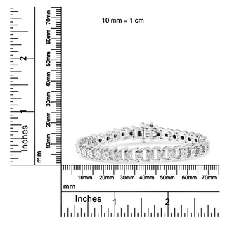 .925 Sterling Silver 1/4 Cttw Miracle Set Round Diamond Composite Open Linked Composite Line Bracelet (I-J Color, I3-Promo Clarity) - 7.5"