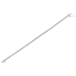 .925 Sterling Silver 3.0 Cttw Prong-Set Round Diamond 2 Row Link Tennis Bracelet (I-J Color, I3 Clarity) - 7.25"