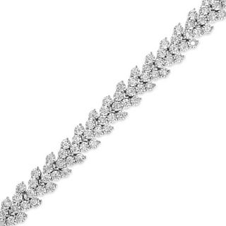 .925 Sterling Silver 2.00 Cttw Miracle Set Diamond Laurel Wreath Link Bracelet (I-J color, I3 clarity) - 7.25"