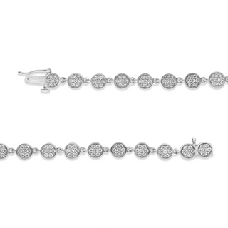 .925 Sterling Silver 2.0 Cttw Round Diamond Link Bracelet (G-H Color, I1-I2 Clarity) - 7.25"