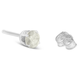 .925 Sterling Silver 4-Prong Round-cut "Salt and Pepper" Diamond Classic Stud Earrings (I-J Color, I3 Clarity)