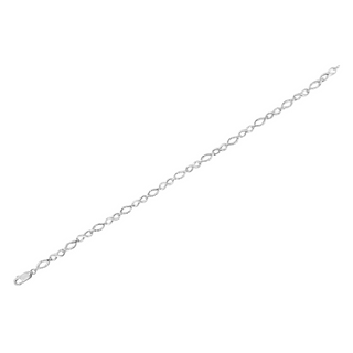 .925 Sterling Silver Diamond Accent Alternating Infinity Shape and Pear Shape Link Bracelet (I-J Color, I3 Clarity) - 7.25" Inches