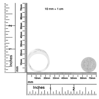 10K White Gold 1/10 Cttw Diamond Men's Three Stone Channel Set Diamond Wedding Ring (I-J Color, I1-I2 Clarity)