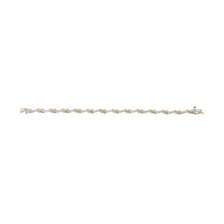 10K Yellow and White Gold 2.00 Cttw Diamond "S" Link 7" Bracelet (H-I Color, I2-I3 Clarity)