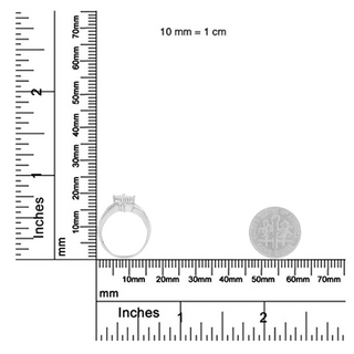 10K White Gold 1/3 Cttw Princess and Baguette Cut Diamond Bypass Style Cocktail Ring (I-J Color, I1-I2 Clarity)