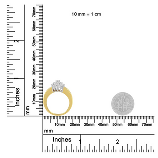 10K Yellow Gold 1.0 Cttw Marquise Composite Diamond Cluster Cocktail Ring (H-I Color, SI2-I1 Clarity)