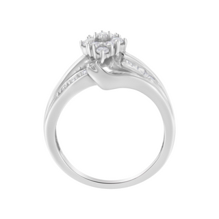 10K White Gold 1/2 cttw Diamond Cluster Ring (H-I Clarity, I2-I3 Color)