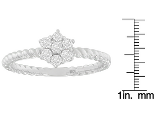 10K White Gold Diamond Cluster Ring (1/4 Cttw, H-I Color, SI1-SI2 Clarity)