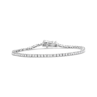 10K White Gold 2.0 Cttw Prong Set Round-Cut 7.25" Classic Lab Grown Diamond Tennis Bracelet (G-H Color, VS2-SI1 Clarity)