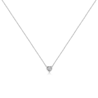 10K White Gold 1/10 Cttw Miracle Set Round-Cut Diamond 18" Pendant Necklace - Choice of Shape