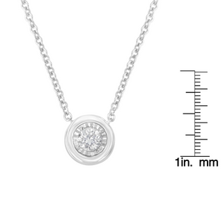 10K White Gold 1/10 Cttw Miracle Set Round-Cut Diamond 18" Pendant Necklace - Choice of Shape