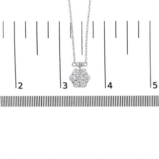 10K White Gold 3.0 Cttw Round-Cut Diamond 7 Stone Cluster Station Necklace (H-I Color, I1-I2 Clarity) - 18"