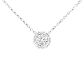 10K White Gold 1/4 Cttw Round-Cut Diamond Solitaire Chakra Style 18" Pendant Necklace (J-K Color, I1-I2 Clarity)