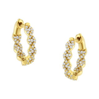 10K Yellow Gold Diamond Huggy Earrings (1/2 cttw, H-I Color, I1-I2 Clarity)