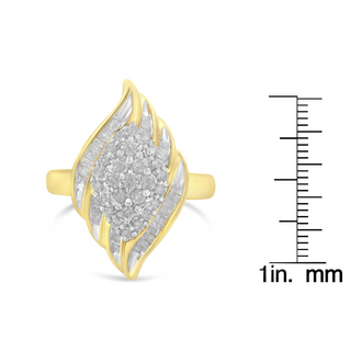 10K Yellow Gold Diamond Cocktail Ring (3/4 Cttw, I-J Color, I2-I3 Clarity)