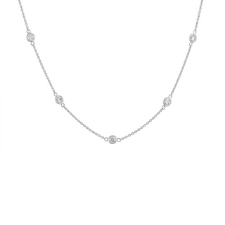 14K Gold Diamond Station Necklace (1 1/10 cttw, H-I Color, VS2-SI1 Clarity)