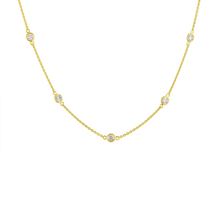 14K Gold Diamond Station Necklace (1 1/10 cttw, H-I Color, VS2-SI1 Clarity)