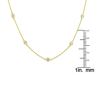 14K Gold Diamond Station Necklace (1 1/10 cttw, H-I Color, VS2-SI1 Clarity)