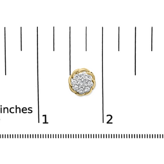 10K Yellow Gold Plated .925 Sterling Silver 1/2 Cttw Diamond Cluster Stud Earrings (J-K Color, I2-I3 Clarity)