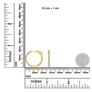 10K Yellow Gold Plated Sterling Silver Diamond Hoop Earrings (2 cttw, K-L Color, I2-I3 Clarity)