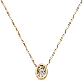 10K Yellow Gold Plated .925 Sterling Silver 1/10 Cttw Miracle Set Round Diamond 18" Pendant Necklace - Choice of Shapes