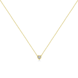 10K Yellow Gold Plated .925 Sterling Silver 1/10 Cttw Miracle Set Round Diamond 18" Pendant Necklace - Choice of Shapes