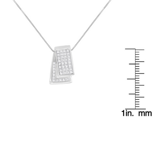 14K Gold 1.0 Cttw Princess Cut Diamond Two Tone Foldover Box Pendant 18” Box Chain Necklace (H-I Color, SI2-I1 Clarity)