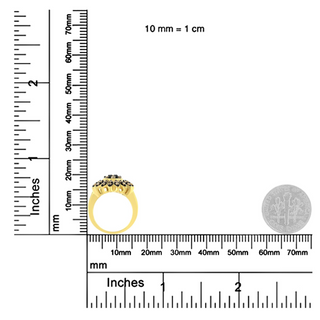 10K Yellow Gold Plated .925 Sterling Silver 1 cttw Prong Set Round-Cut Diamond Floral Cocktail Ring (I1-I2 Clarity, J-K Color)