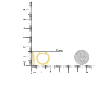 10K Yellow Gold Plated .925 Sterling Silver Channel Set Round-Cut Diamond Accent Classic Hoop Earrings (I-J Color, I1-I2 Clarity)