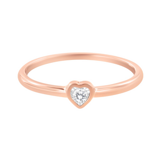 14K Rose Gold Plated .925 Sterling Silver Miracle Set Diamond Accent Heart Shaped Promise Ring (J-K Color, I1-I2 Clarity)