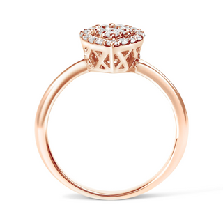 10K Rose Gold 3/8 Cttw Round-Cut Diamond Pear Promise Ring (I-J Color, I2-I3 Clarity)