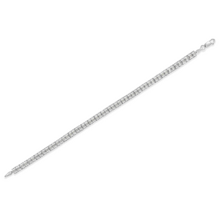 .925 Sterling Silver Diamond Double-Link 7" Tennis Bracelet (I-J Color, I3 Clarity)