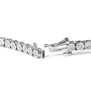 .925 Sterling Silver 1.0 Cttw Diamond Miracle Tennis Bracelet (I-J Color,) I3 Clarity