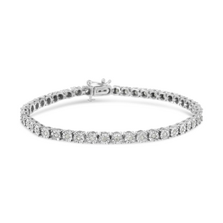 .925 Sterling Silver 1.0 Cttw Diamond Miracle Tennis Bracelet (I-J Color,) I3 Clarity