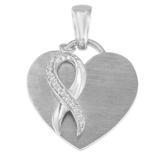 .925 Sterling Silver 1/10 cttw Diamond Heart Pendant Necklace (H-I, I1-I2)