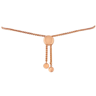 10K Rose Gold over .925 Sterling Silver 1/10 Cttw Round-Cut Diamond Heart Link Adjustable Bolo Bracelet (H-I Color, I2-I3 Clarity) - 6"-9" Adjustable