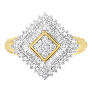 10K Yellow Gold Diamond Ballerina Ring (1 Cttw, I-J Color, I1-I2 Clarity)