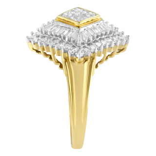 10K Yellow Gold Diamond Ballerina Ring (1 Cttw, I-J Color, I1-I2 Clarity)