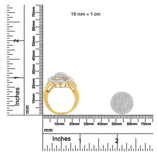 10KT Yellow Gold Round and Baguette Cut Diamond Ballerina Ring (1 cttw, I-J Color, SI1-SI2 Clarity)