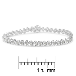 .925 Sterling Silver 1.0 Cttw Round Miracle-Set Diamond 7" Tennis Bracelet (I-J Color, I3 Clarity)