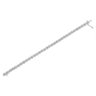 .925 Sterling Silver 1/2 Cttw Diamond Criss-Cross Miracle-Set 7" Link Bracelet (I-J Color, I2-I3 Clarity)