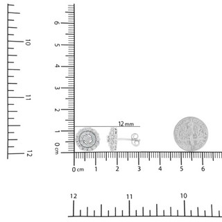 10KT White Gold 1/2 cttw Double Halo Brilliant Round-Cut Diamond Stud Earrings (I-J Clarity, I2-I3 Color)