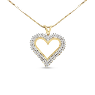 .925 Sterling Silver Diamond Heart 18" Pendant Necklace (I-J Color, I2-I3 Clarity)